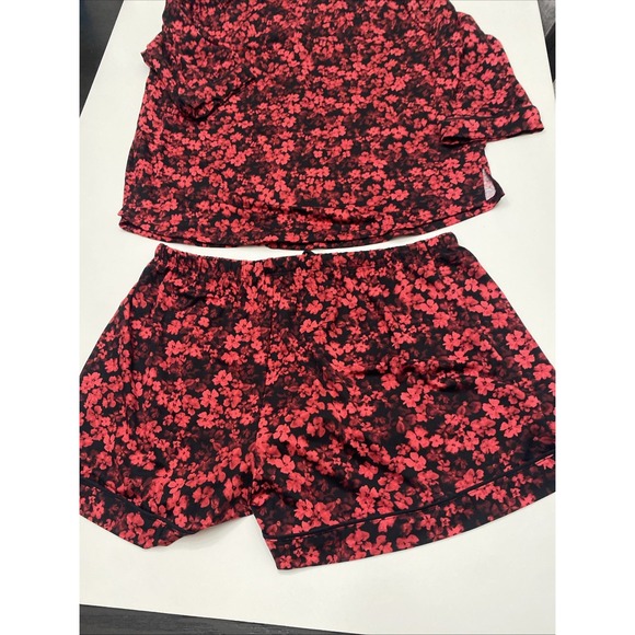 Vera Wang 2 piece womens xl Pj Soft Polyester 3/4 Sleeve Red Floral          791 - Picture 11 of 15